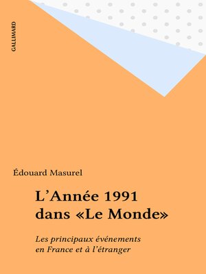 cover image of L'Année 1991 dans «Le Monde»